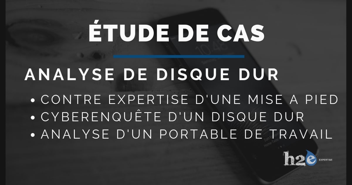Cyberenquête pour analyse de disque dur